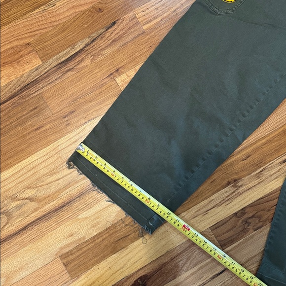 Lucky Brand Green Cargo Pants with Yellow Smiley Patches size large - Picture 11 of 11